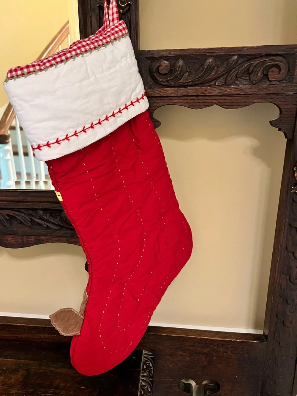 Pottery Barn Baby’s 1st Christmas Red Reindeer Holiday Stocking